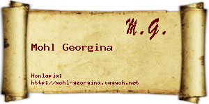 Mohl Georgina névjegykártya